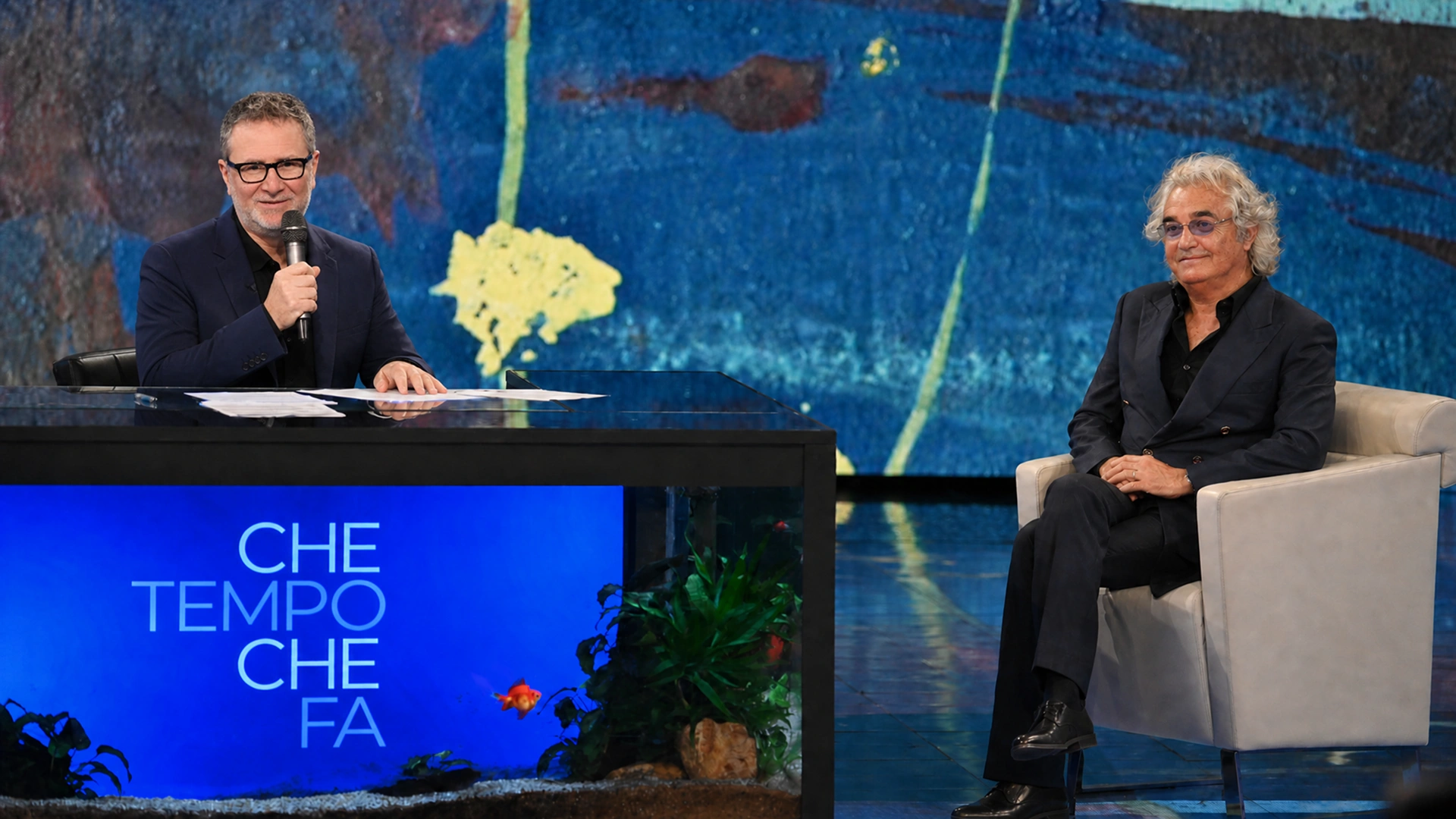 Flavio Briatore nello studio di Che Tempo Che Fa.
